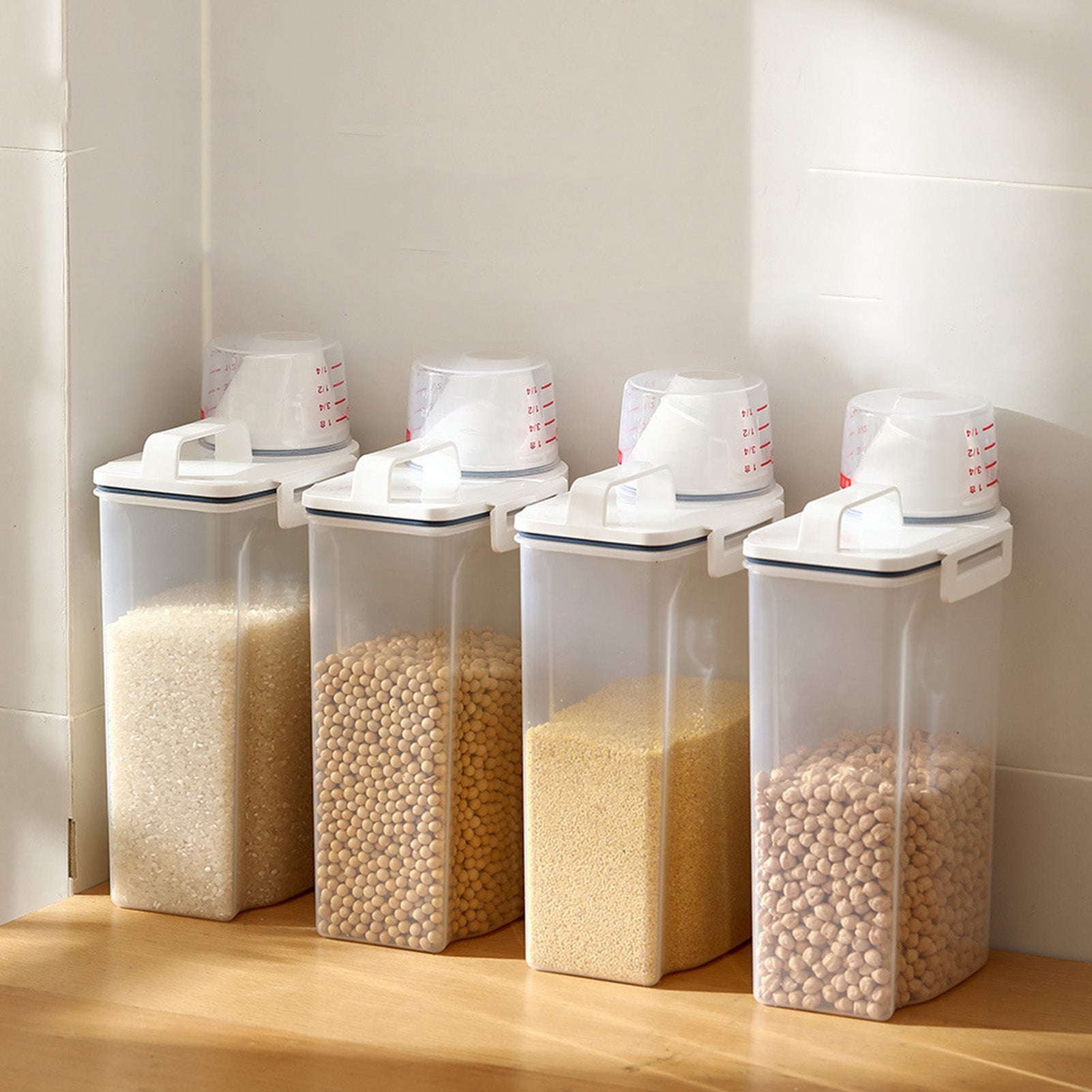 Airtight Rice Storage Container With Clear Scale view 5 for pantry food storage and kitchen organization