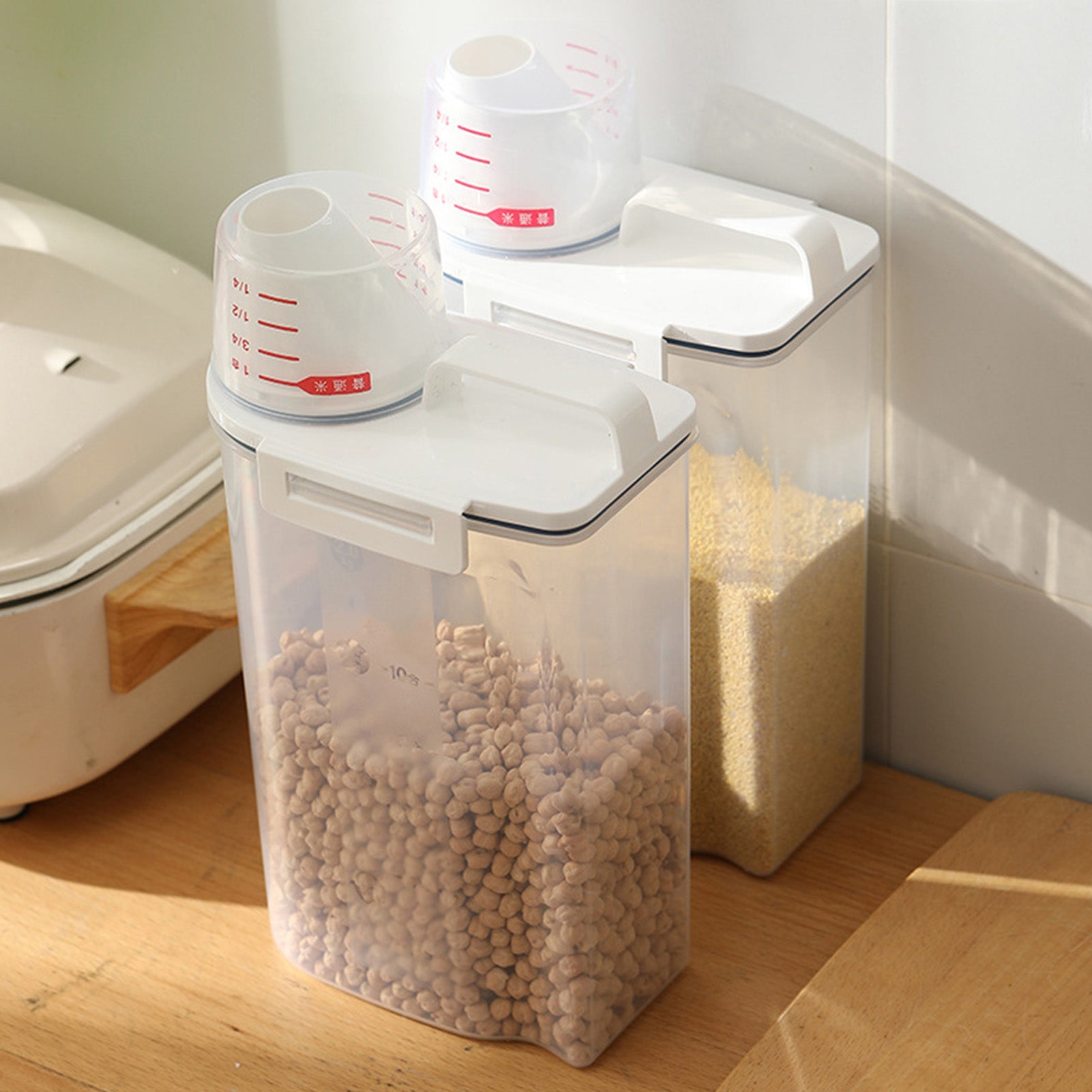 Airtight Rice Storage Container With Clear Scale view 6 for pantry food storage and kitchen organization