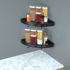 Aluminum Corner Shower Caddy Shelf Set (2pcs) view 4 for bathroom organization and vanity storage