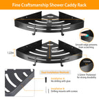 Aluminum Corner Shower Caddy Shelf Set (2pcs) view 5 for bathroom organization and vanity storage