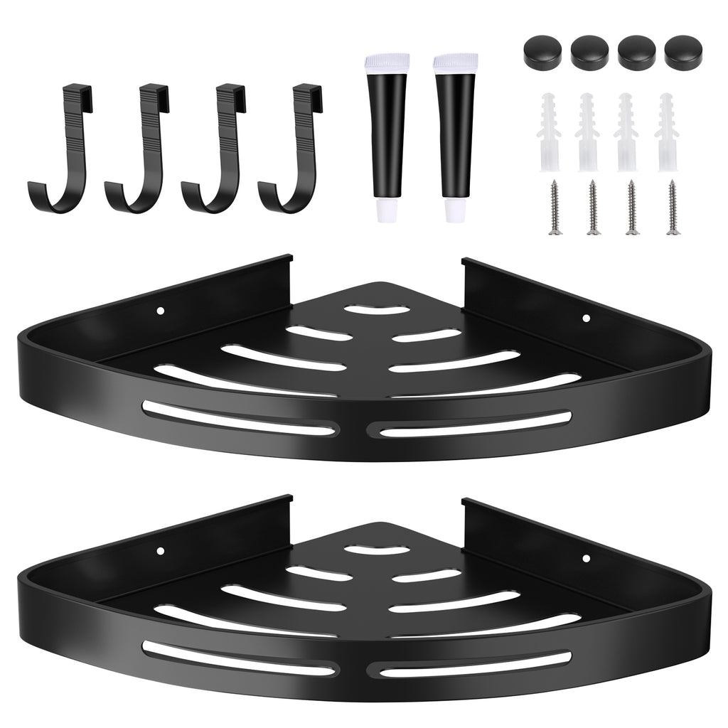 Aluminum Corner Shower Caddy Shelf Set (2pcs) view 7 for bathroom organization and vanity storage