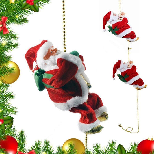 Animated Santa shown at different climbing positions