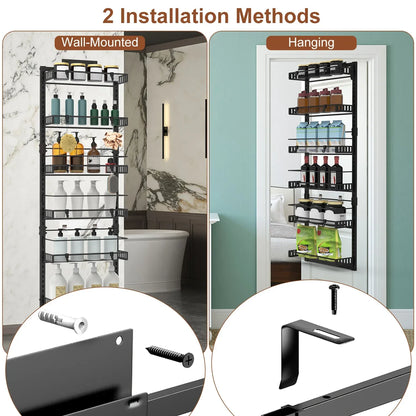 6-Tier Over-Door Pantry Organizer, 110 lb Carbon Steel-SROYAS 