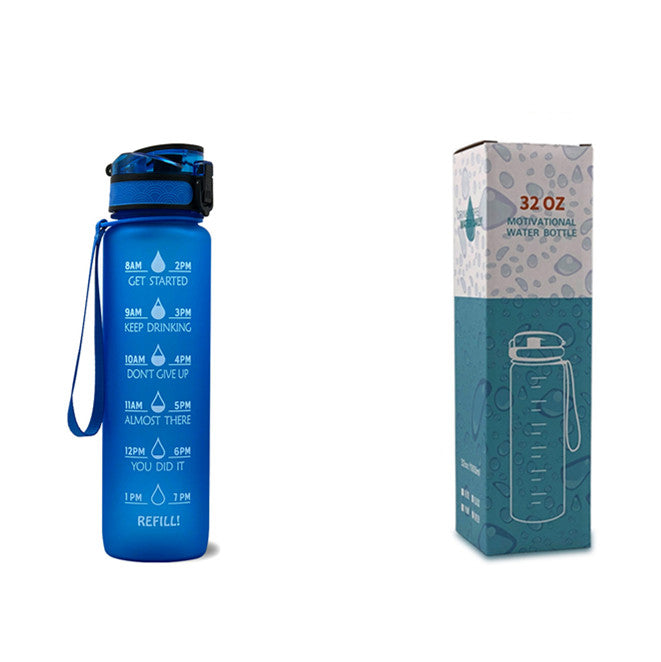 Motivational Water Bottle 1L with Time Marker - BPA Free