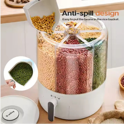 Large Rice Storage Container with Zipper Lid – Airtight Grain & Pet Food Bin-SROYAS 