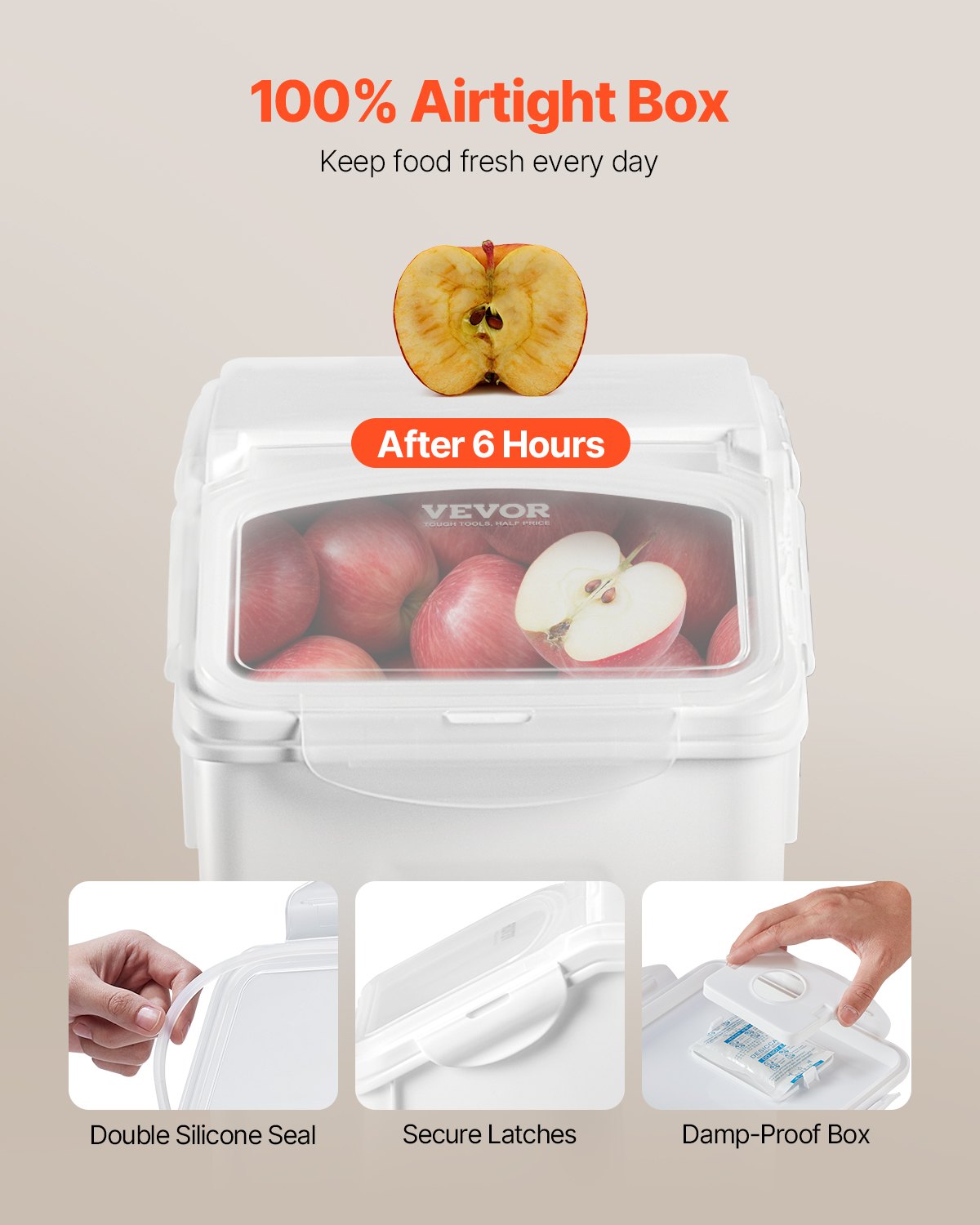 Airtight Food Storage Container Set – 15L & 20L BPA-Free Rice & Pet Food Bins (4-Pack)-SROYAS 
