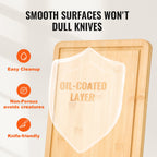 Bamboo Cutting Board Set | 3-Piece with Built-In Handle, Natural view 4 for kitchen organization and cabinet storage