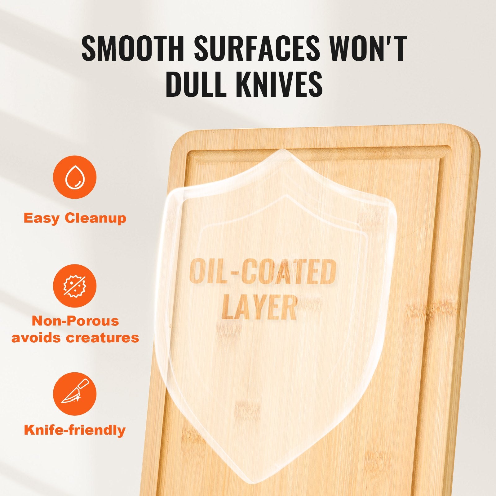 Bamboo Cutting Board Set | 3-Piece with Built-In Handle, Natural view 4 for kitchen organization and cabinet storage