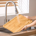 Bamboo Cutting Board Set | 3-Piece with Built-In Handle, Natural view 6 for kitchen organization and cabinet storage