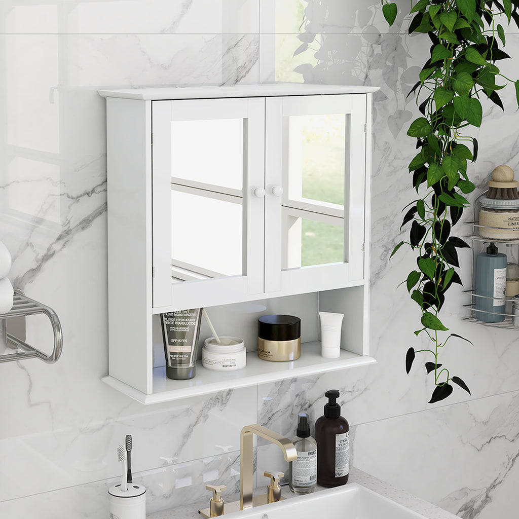 Bathroom Wall Cabinet with Double Mirror Doors for bathroom organization and vanity storage