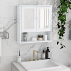 Bathroom Wall Cabinet with Double Mirror Doors view 2 for bathroom organization and vanity storage