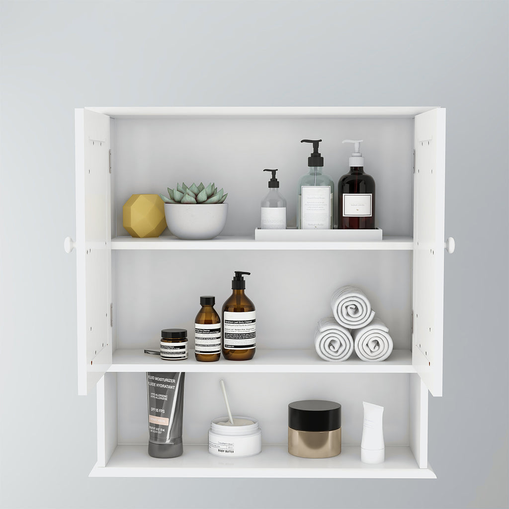 Bathroom Wall Cabinet with Double Mirror Doors view 6 for bathroom organization and vanity storage