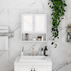 Bathroom Wall Cabinet with Double Mirror Doors view 7 for bathroom organization and vanity storage