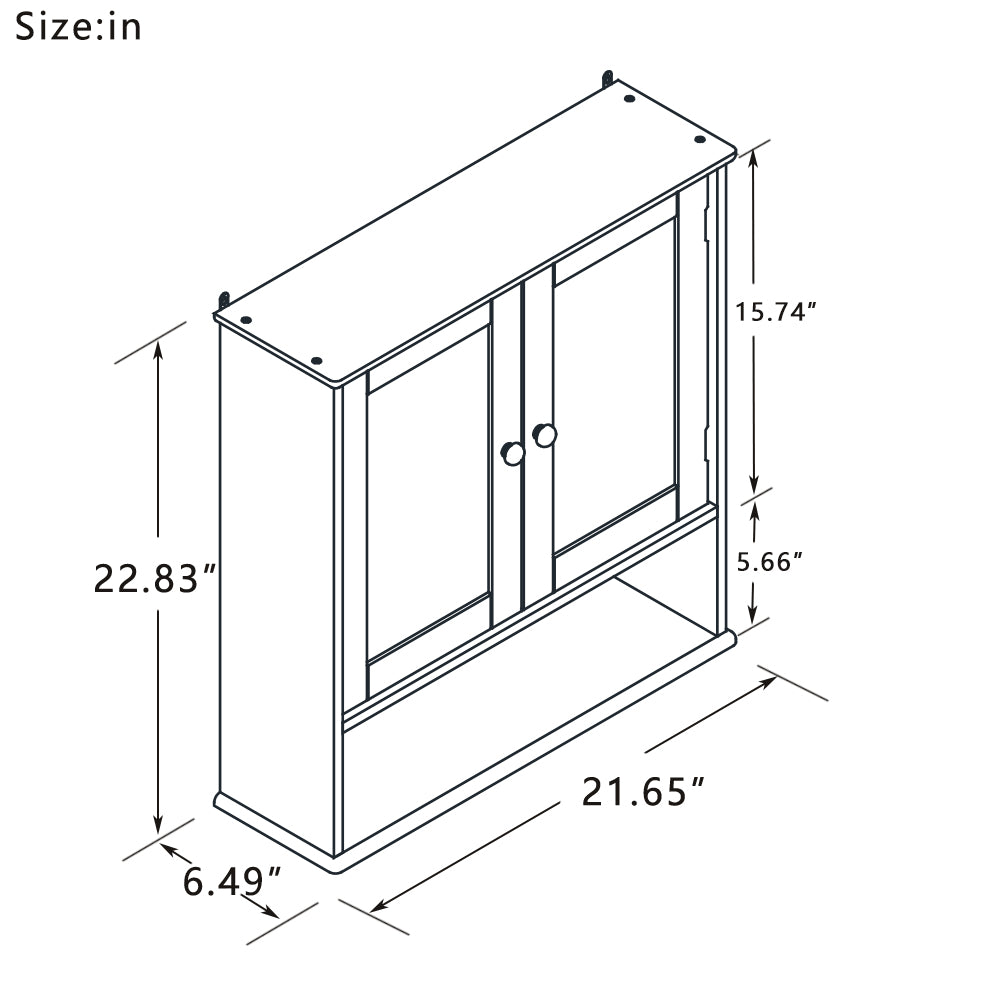 Bathroom Wall Cabinet with Double Mirror Doors view 8 for bathroom organization and vanity storage