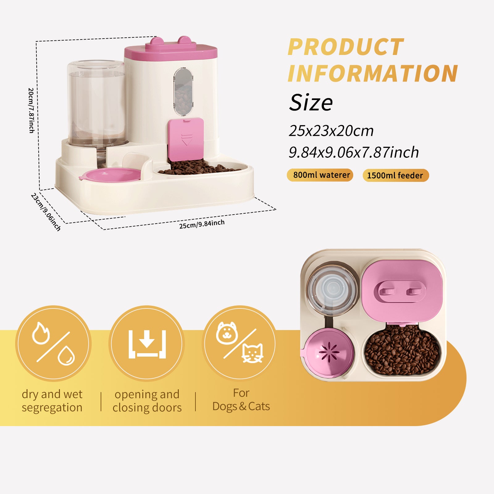 Automatic Pet Feeding System: Food & Water Dispenser-SROYAS 