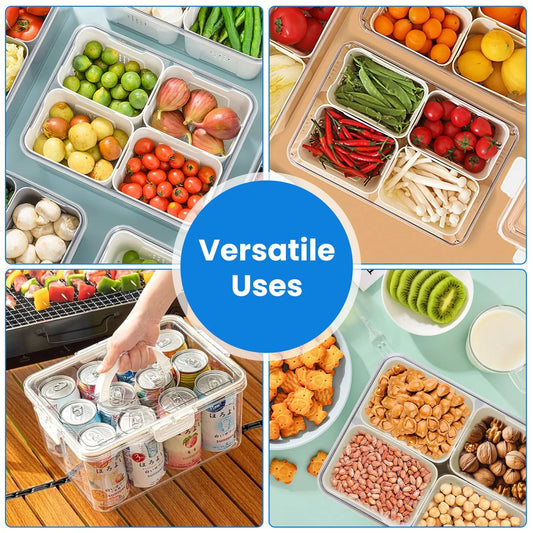 2-Pack Airtight Fruit Storage Containers – 8 Colander Baskets, 227oz-SROYAS 