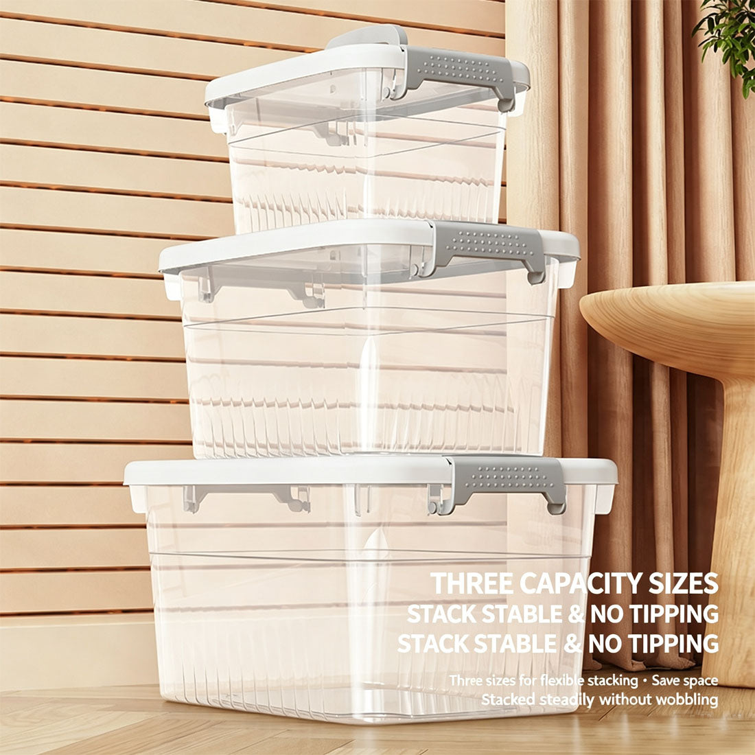 Three-size stacking illustration