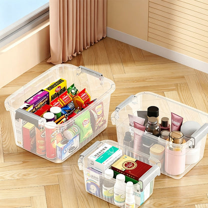 Open boxes holding packaged items and accessories