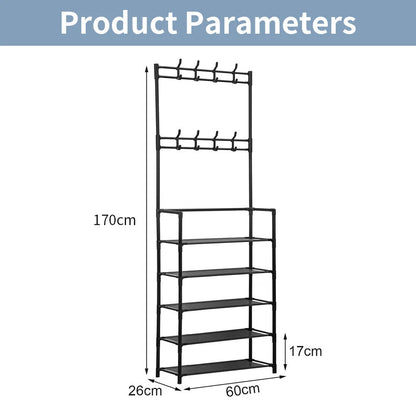 Coat-and-shoe stand overall dimension diagram