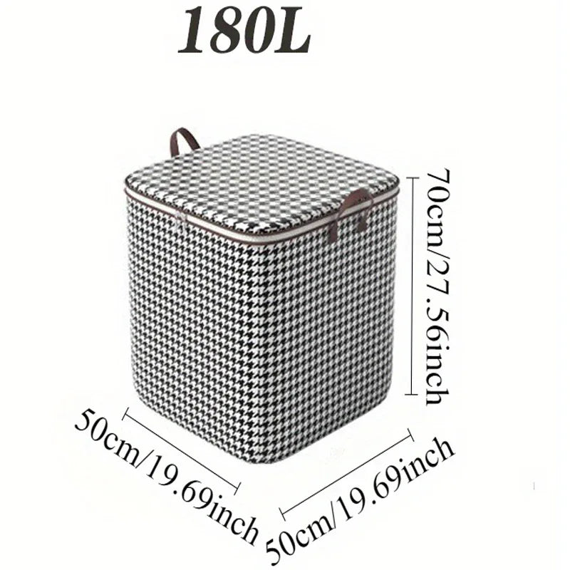 3-Piece Foldable Storage Bag Set - 100L, 140L and 180L Houndstooth for pantry food storage and kitchen organization - SROYAS