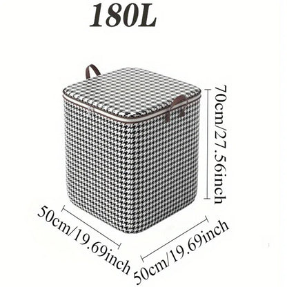 3-Piece Foldable Storage Bag Set - 100L, 140L and 180L Houndstooth for pantry food storage and kitchen organization - SROYAS