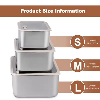 Stainless Steel Food Storage Containers – Square Meal Prep & Freezer Organizer Set-SROYAS 