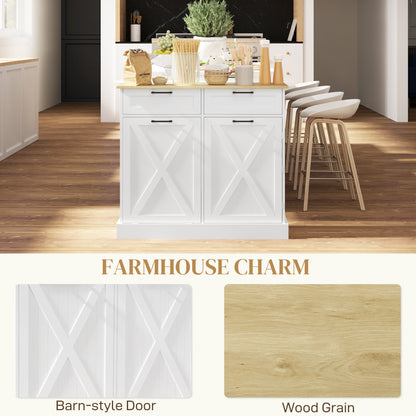 Farmhouse Tilt-Out Trash Cabinet with 3-Tier Spice Rack-SROYAS 