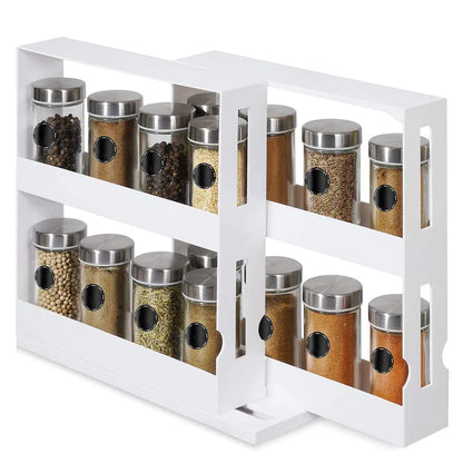 Swivel Cabinet Organizer Revolving Kitchen Rack Spice Organizer For Cabinet Condiment Holder Shelf product view 3 for kitchen organization, countertop...