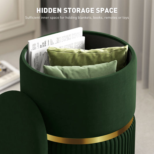 Open storage compartment with displayed cushions and papers