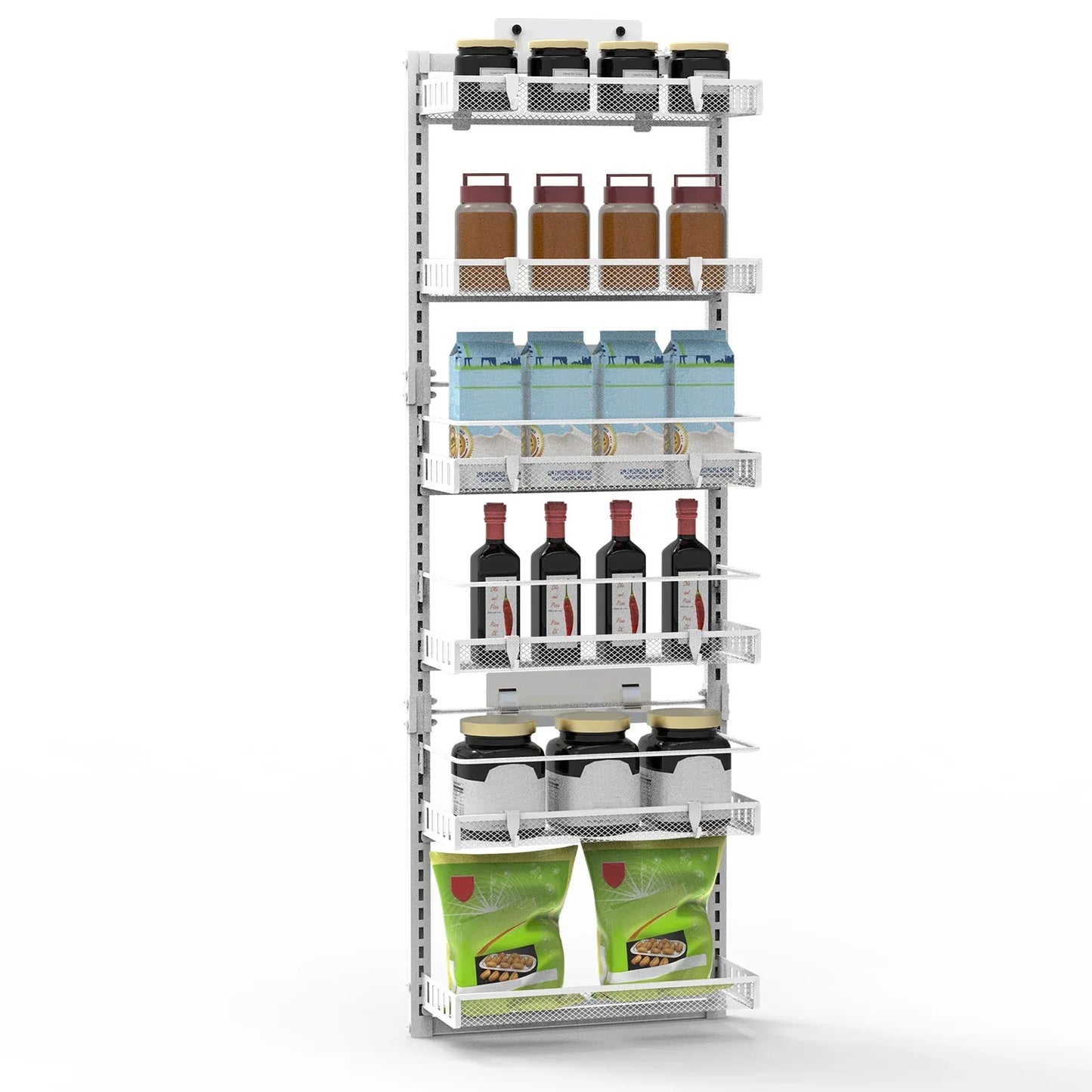 6-Tier Over-Door Pantry Organizer, 110 lb Carbon Steel-SROYAS 