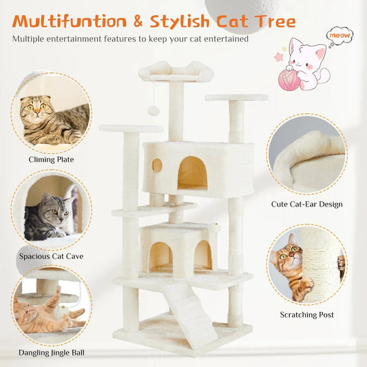 Multi-Functional Cat Climbing Tree with Resting Platforms-SROYAS 