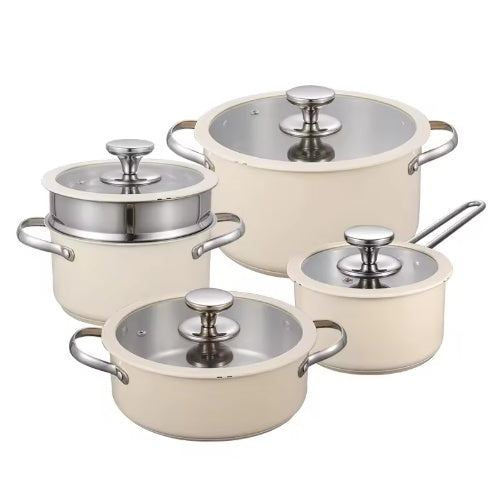 9-Piece Stainless Steel Cookware Set for Modern Kitchens-SROYAS 
