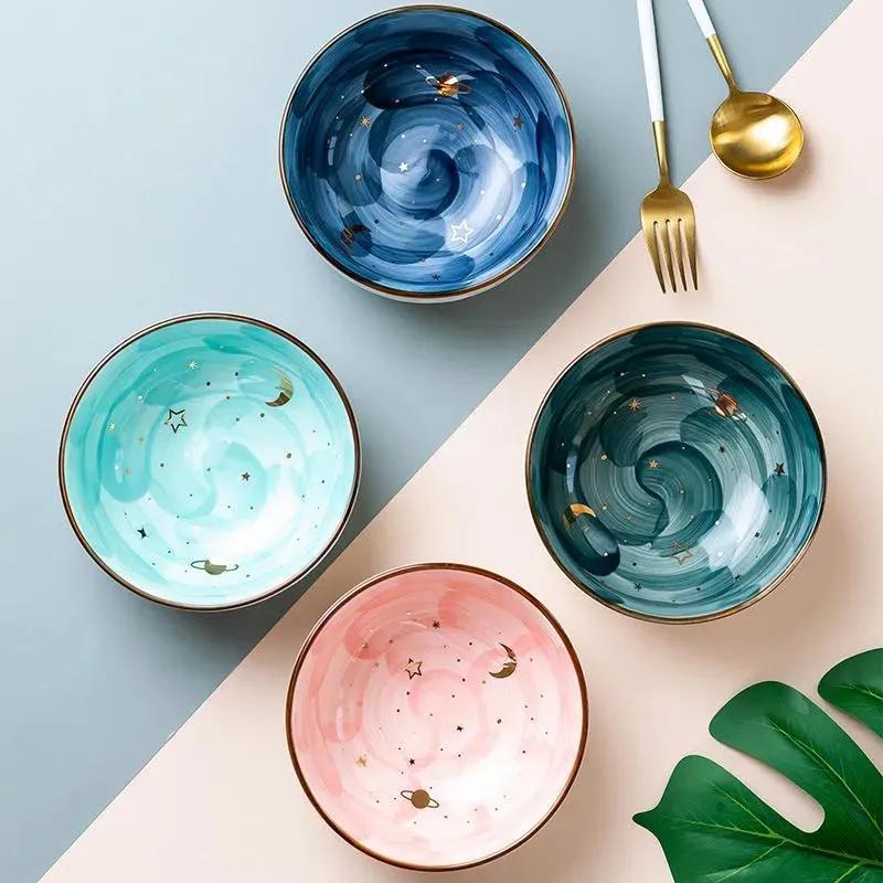 Ceramic Breakfast Salad Bowl - Cute Nordic Style Bowls-SROYAS 