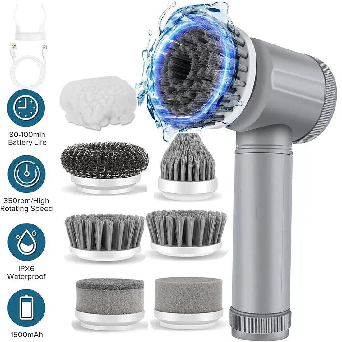 Turbo Cleaning Brush - Cordless Electric Spin Scrubber-SROYAS 