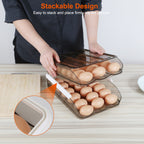 Double-Layer Egg Holder with Auto-Roll and Lid - Stores 36 Eggs view 10 for pantry food storage and kitchen organization