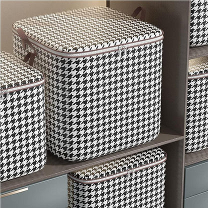 3-Piece Foldable Storage Bag Set - 100L, 140L and 180L Houndstooth for pantry food storage and kitchen organization - SROYAS