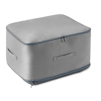 Self-Compression Bedding Storage Bag – No Vacuum Needed-SROYAS -Color:Grey-Size:L