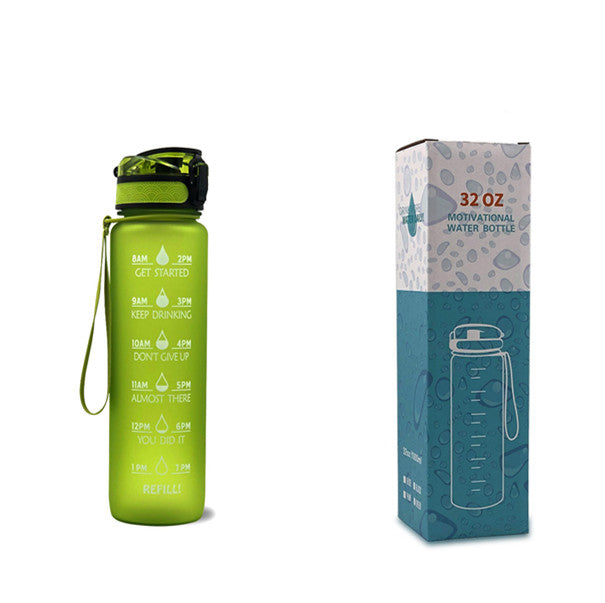 Motivational Water Bottle 1L with Time Marker - BPA Free