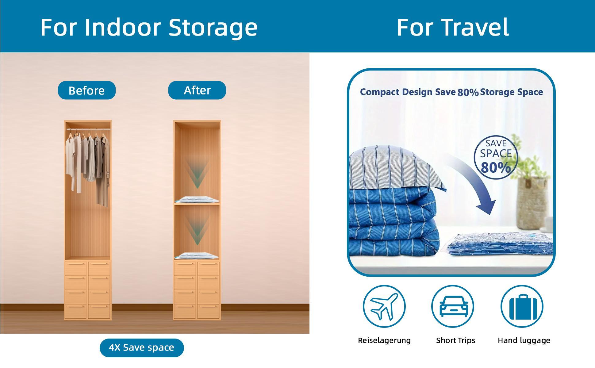 Eco-Friendly Space-Saving Vacuum Compression Bags view 3 for closet and bedroom storage