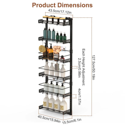 6-Tier Over-Door Pantry Organizer, 110 lb Carbon Steel-SROYAS 