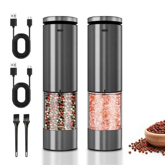Electric Salt & Pepper Grinder Set – 2-Pack, Adjustable Grind-SROYAS 