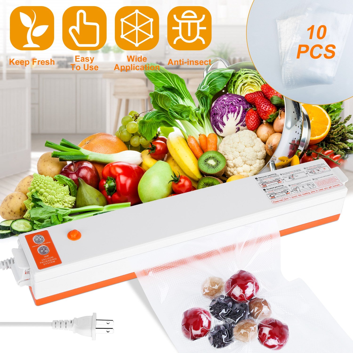 Electric Vacuum Sealer Machine for Food Storage for pantry food storage and kitchen organization