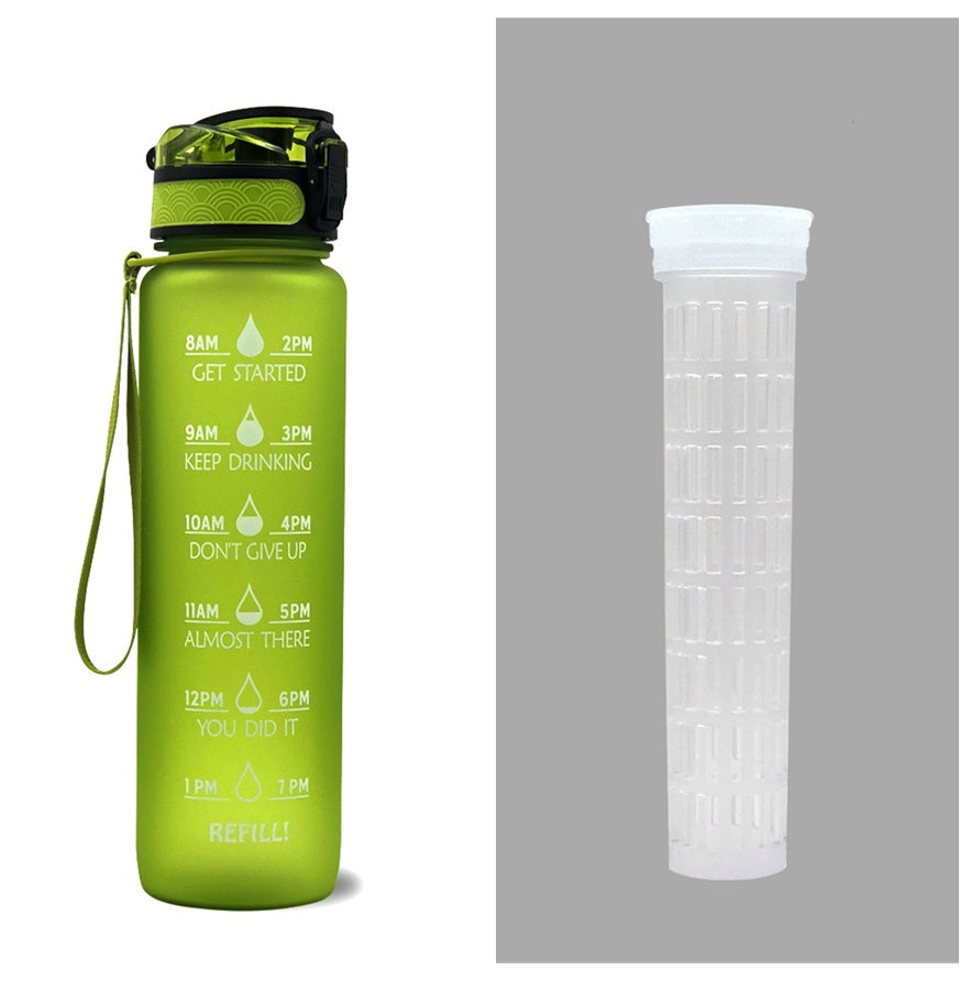 Motivational Water Bottle 1L with Time Marker - BPA Free