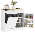Farmhouse Tilt-Out Trash Cabinet with 3-Tier Spice Rack view 9 for pantry food storage and kitchen organization