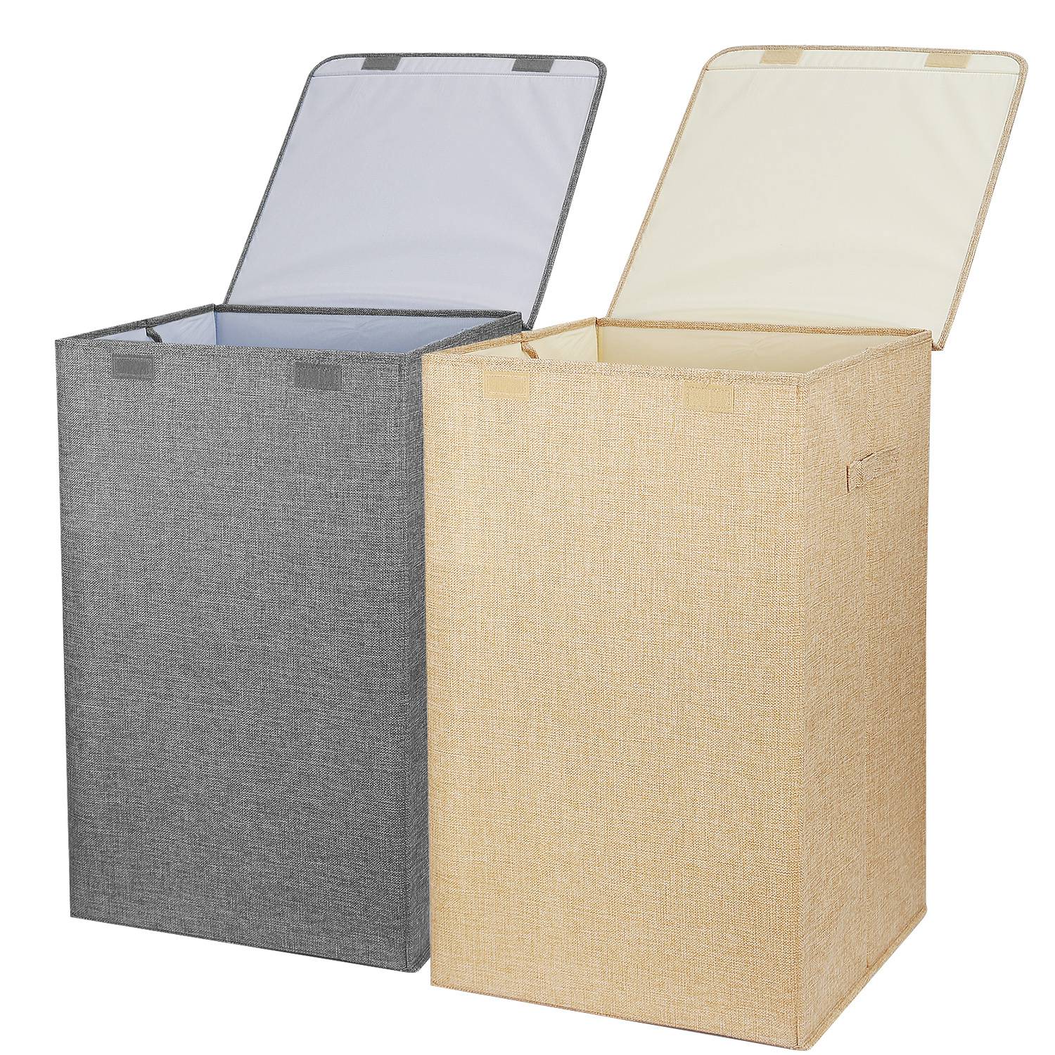 Foldable Laundry Hamper with Lid and Handles view 3 for laundry room organization and clothes storage