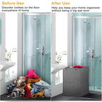 Foldable Laundry Hamper with Lid and Handles view 4 for laundry room organization and clothes storage