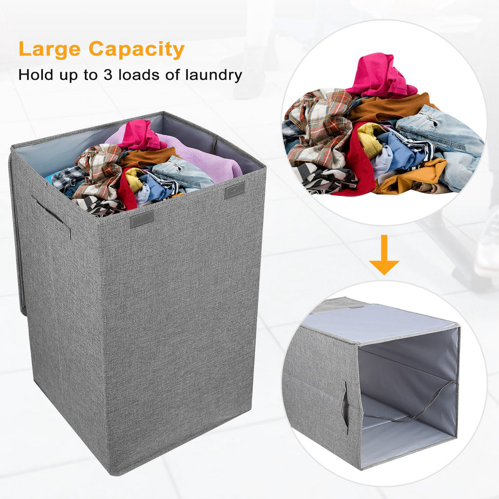 Foldable Laundry Hamper with Lid and Handles view 5 for laundry room organization and clothes storage