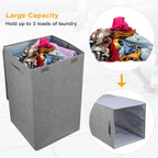 Foldable Laundry Hamper with Lid and Handles view 5 for laundry room organization and clothes storage