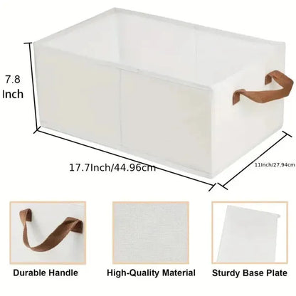 Storage box size diagram showing 17.7 by 11 by 7.8 inches
