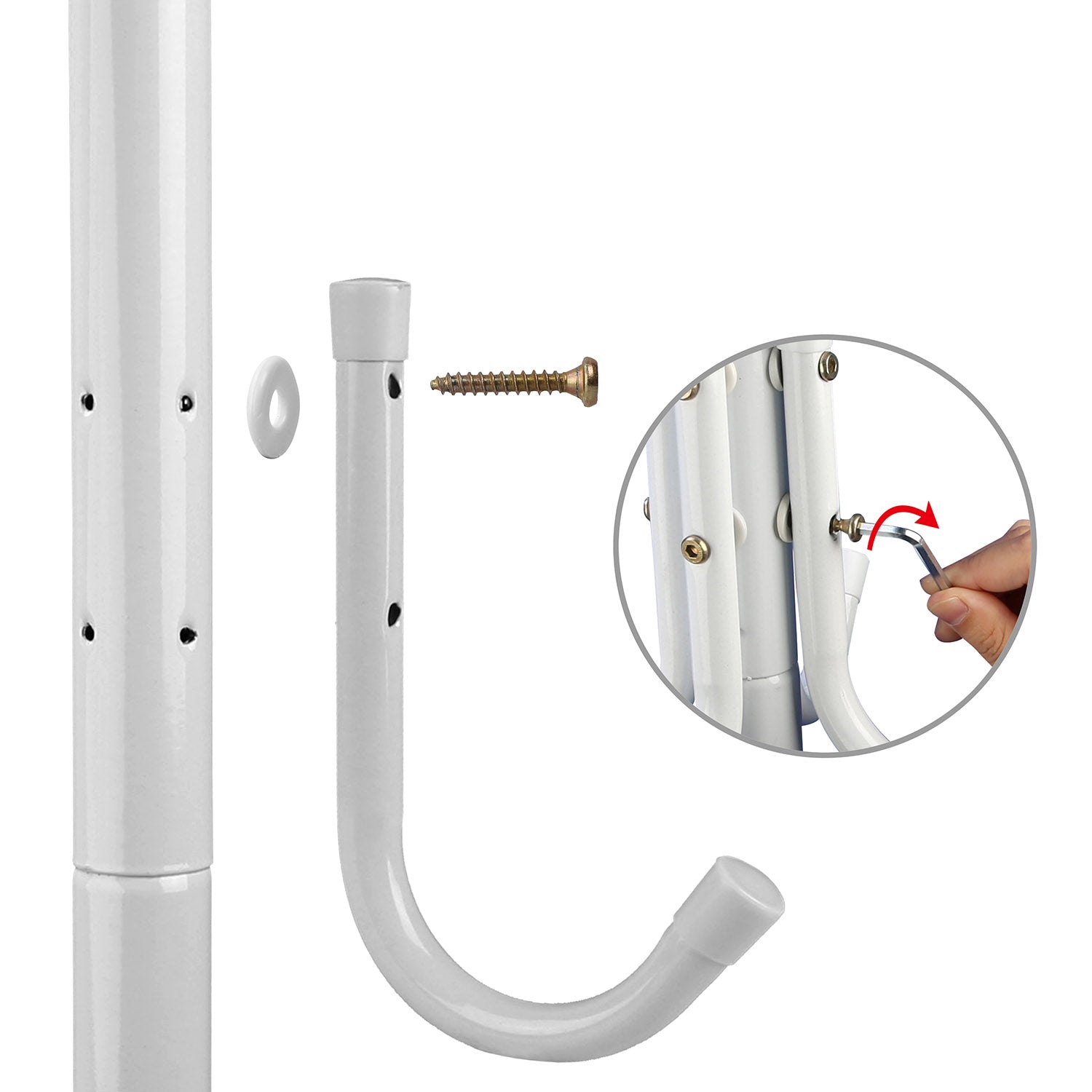 Freestanding Coat and Hat Rack with 8 Hooks view 8 for entryway organization and shoe storage